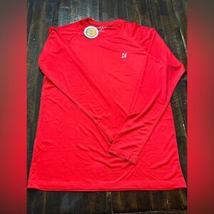 Men's Sun Protection Outdoor Long Sleeve Fishing T-Shirt Red (579)